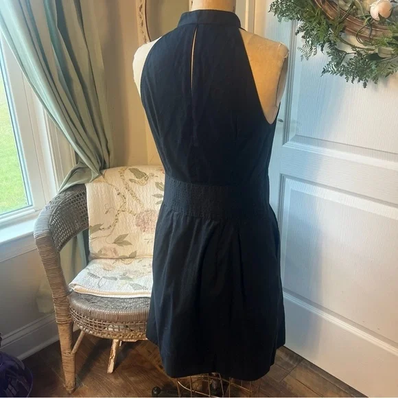 Express Ruffle Sleeveless Tuxedo Dress Black Sz 8 - Picture 5 of 9